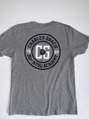 XS Charles Gracie Jiu Jitsu gray Tee (back shown)